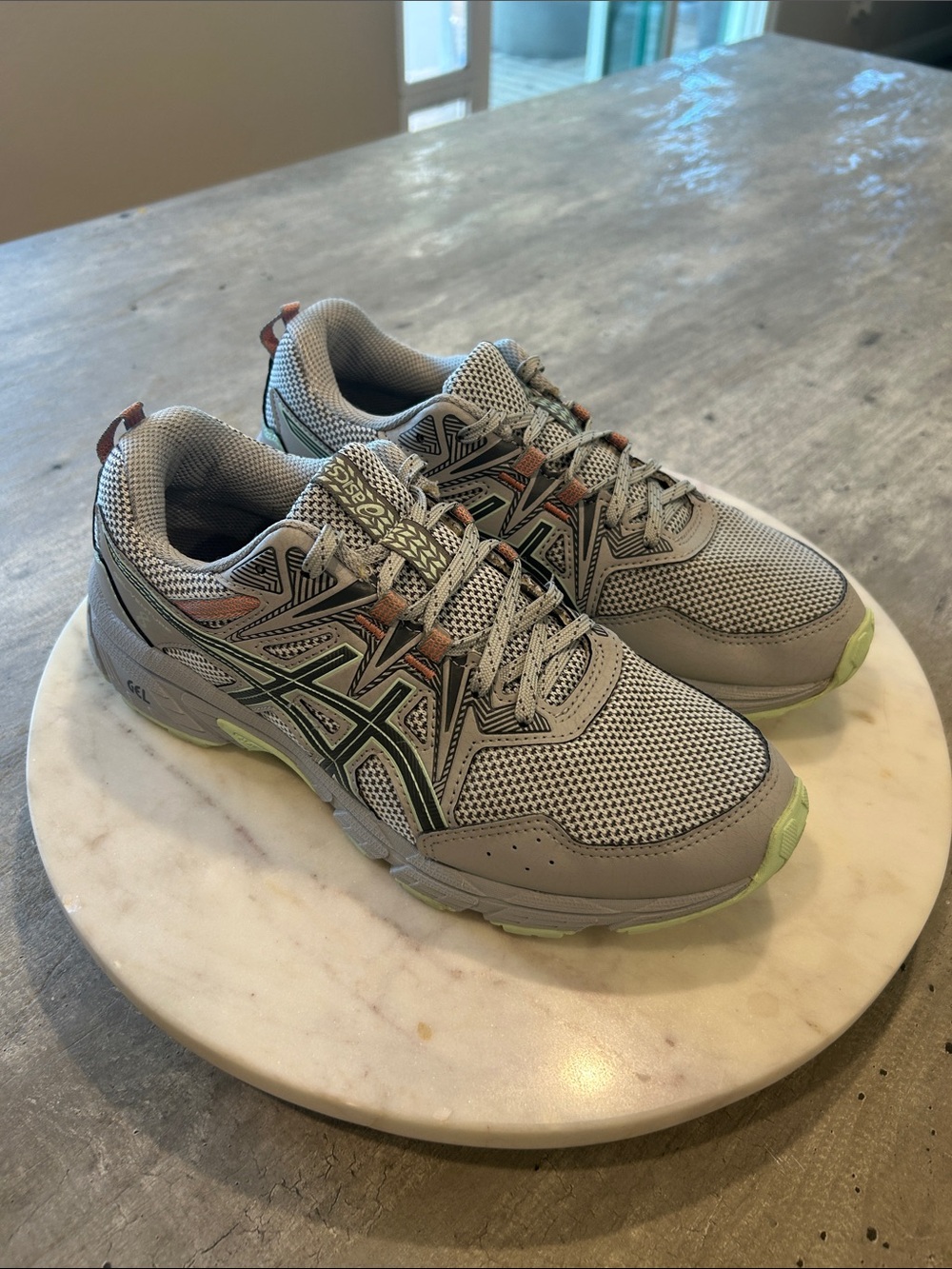 ASICS Gel-Venture 8 Gray and purple Mesh with Green and  Highlights W-Size 8.5